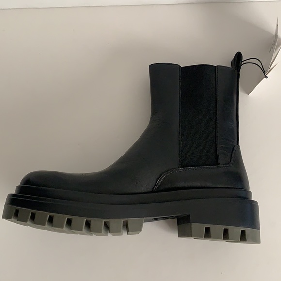 Zara Leather Lug Sole Ankle Boots - Picture 8 of 12